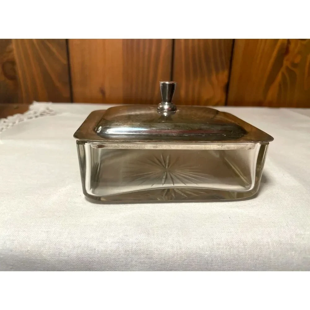 Mid-Century modern covered butter or sardine dish